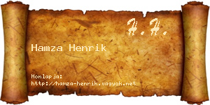 Hamza Henrik névjegykártya